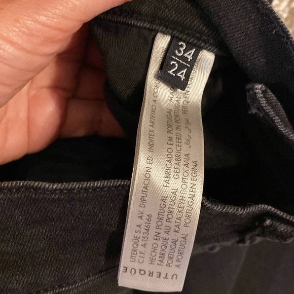 Uterque High Rise Black Jeans size 24 - Picture 3 of 4